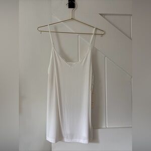 A New Day Camisole Womens XL White Lace Trim Spaghetti Strap Adjustable